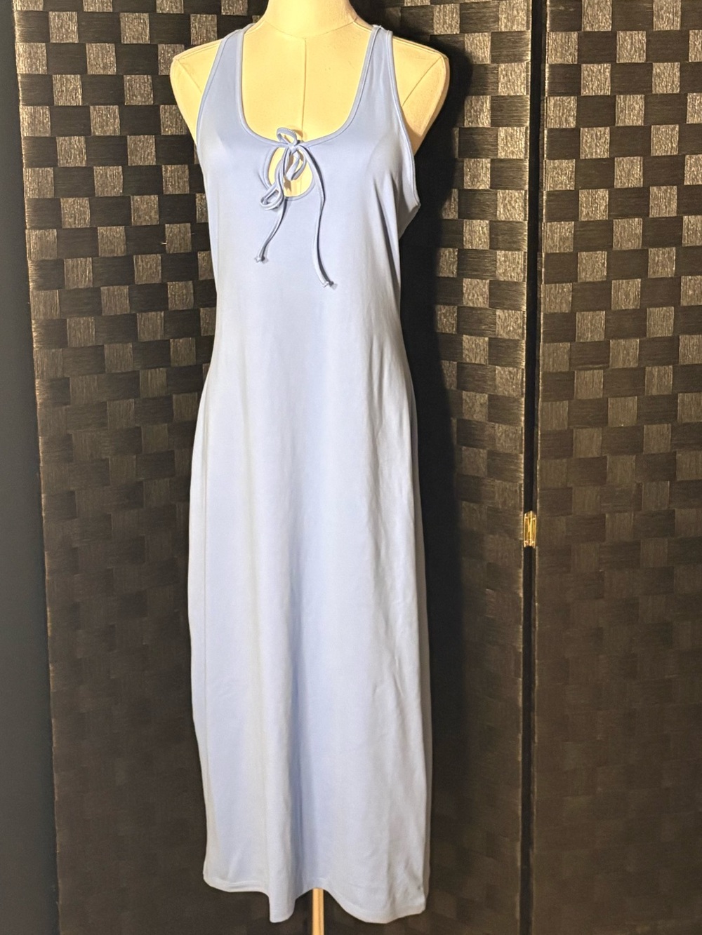 Wild Fable Butter Bliss Light Blue Soft Sleeveless Key Hole Midi Dress
